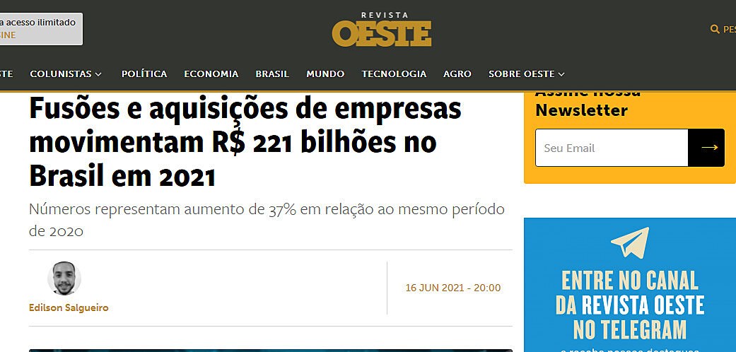 Fuses e aquisies de empresas movimentam R$ 221 bilhes no Brasil em 2021